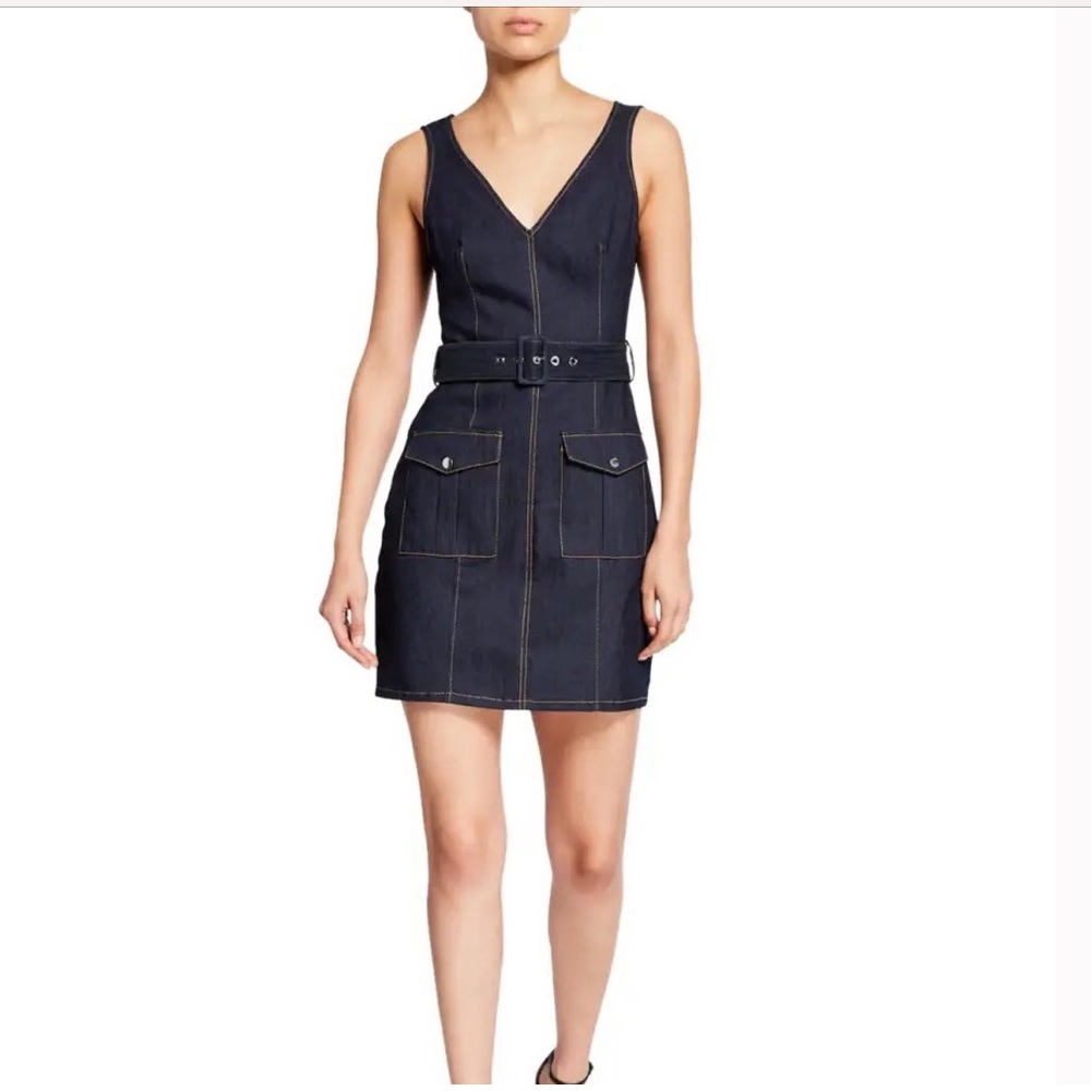 Cinq a sept Gwyneth Denim Belted Mini Dress | 4 | As Seen on TV